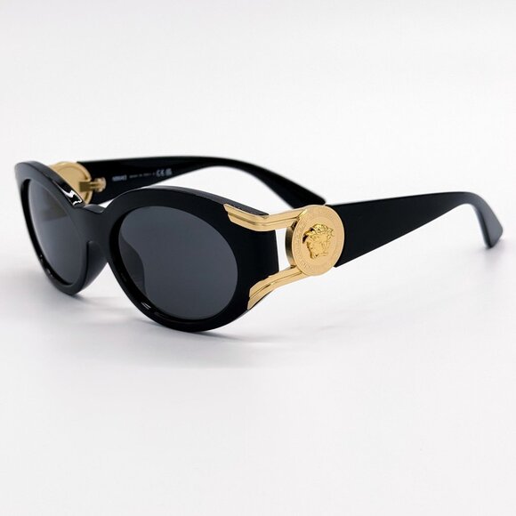 NEW VERSACE SUNGLASSES VE4503U GB1/87 BLACK WOMEN EYEWEAR